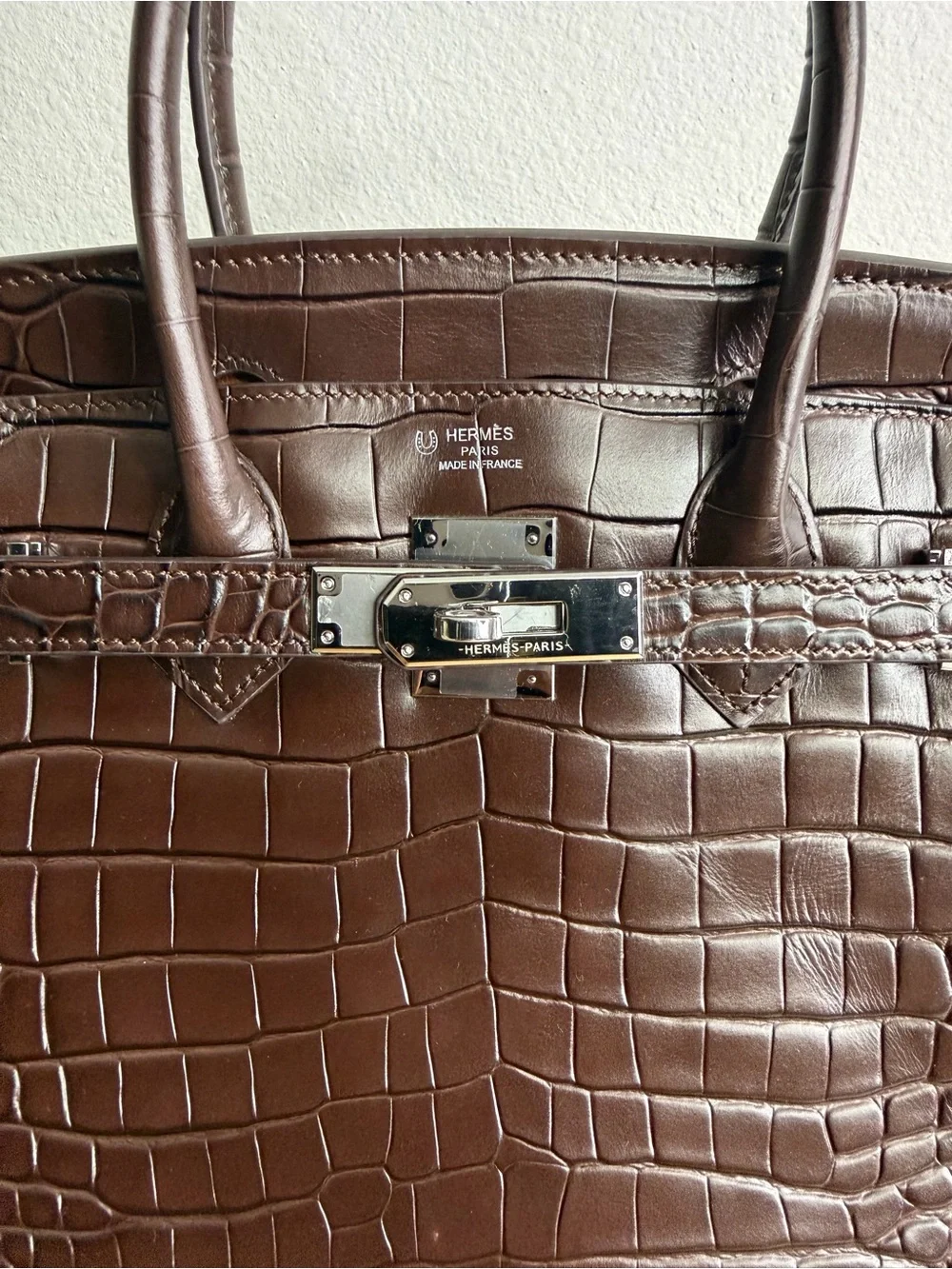 H Birkin 30 Matte Chocolate embossed Crocodile PHW HSS SPECIAL ORDER